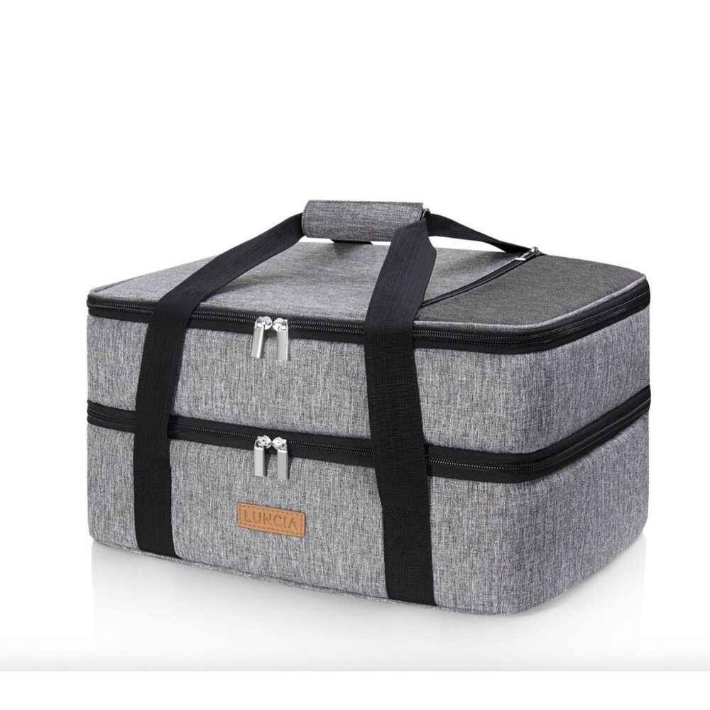 Luncia Double Decker Casserole Carrier Insulated Food Transport Delivery Bag